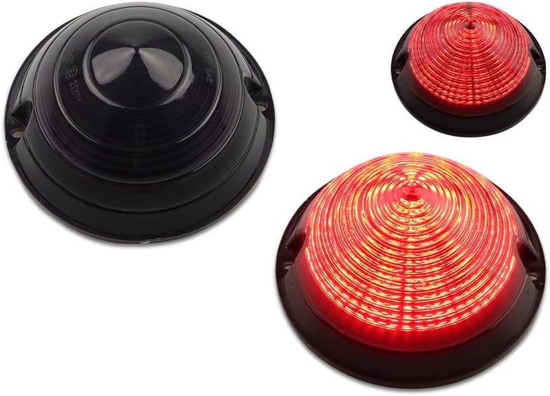 MOTRUM Tail Light Compatible with Cadillac Commercial Chassis & Cadillac DeVille 1958, [DOT] [2 in 1 Design] Red LED Brake Light & Taillight Lamps/DRL (Left + Right), 1 Pair, Smoked Lens - Image 1